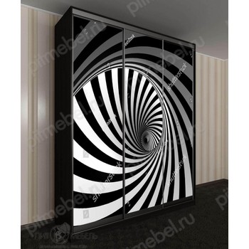 Шкаф купе с фотопечатью 3D спираль