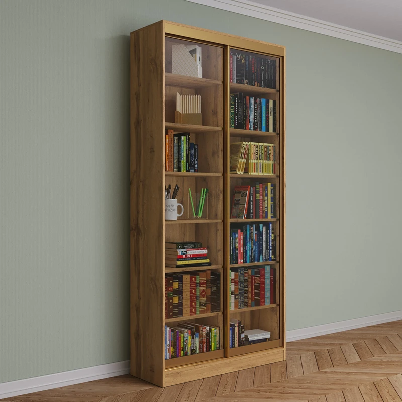 Книжный шкаф купе №1 дуб крафт золотой