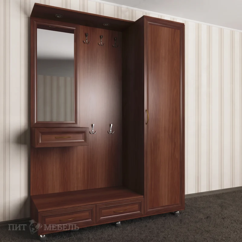 мини прихожая с зеркалом цвета итальянский орех фото 1