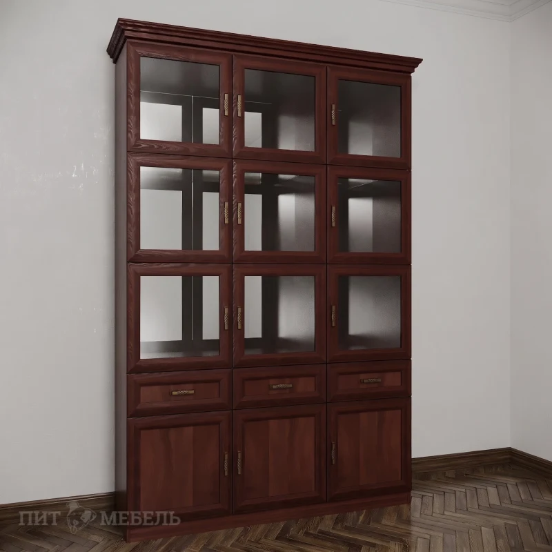 Трехдверный сервант цвет итальянский орех фото 1