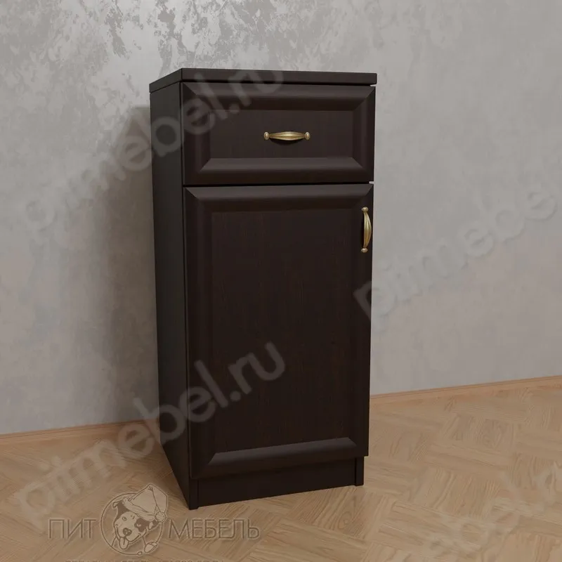 Комод для спальни с 1-м ящиком с местом для обуви цвета черный глянец фото 1