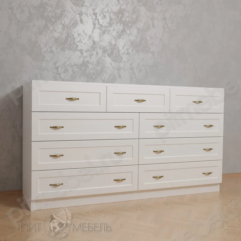Широкий бельевой комод в спальню цвета макасар фото 1