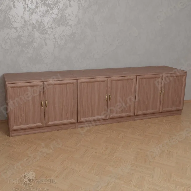 Глянцевый высокий комод витрина с 3-мя ящиками фото 1
