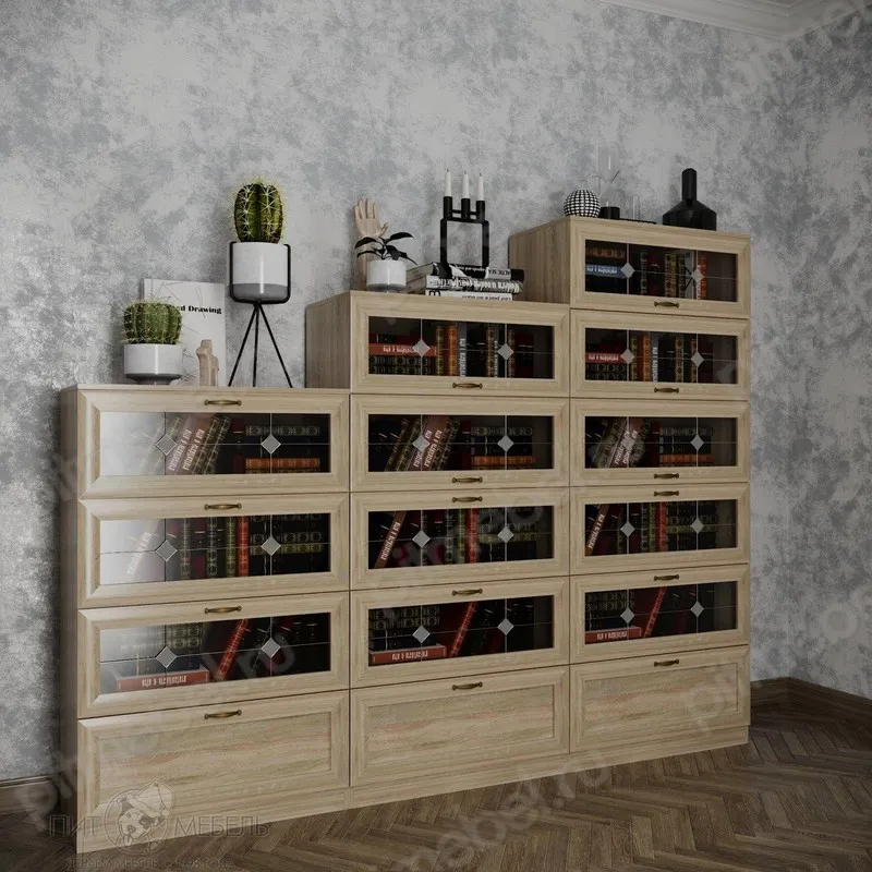 Шкаф библиотека цвет дуб сонома фото 1