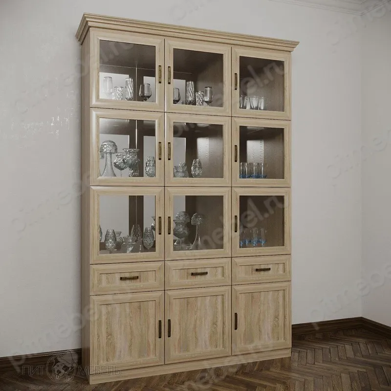 Сервант шириной 120-135 см цвет дуб сонома фото 1
