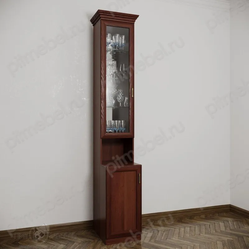 Узкий сервант цвет итальянский орех фото 1