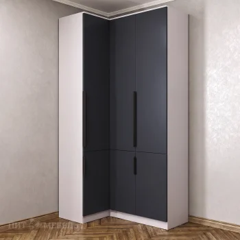 Угловой модульный распашной шкаф №2 Вена графит