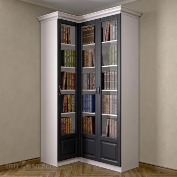 Угловой книжный шкаф  №21 Амадеус графит