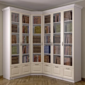 Книжный угловой шкаф №7 Амадеус гляссе